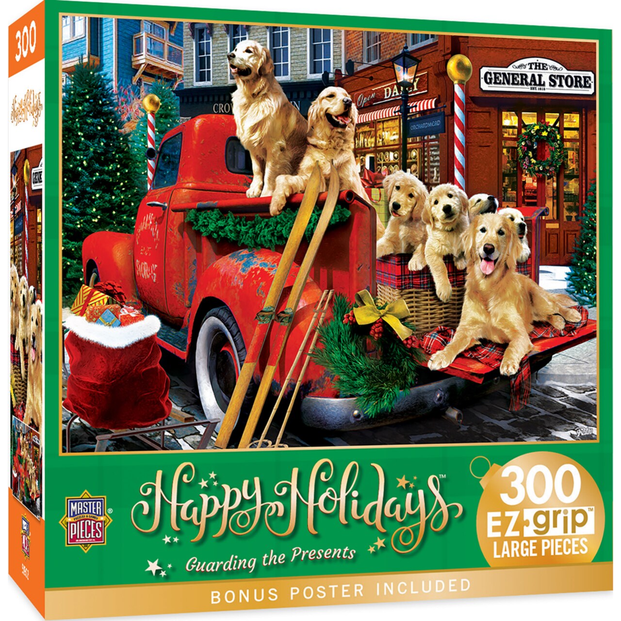 Masterpieces   300 Piece EZ Grip Christmas Puzzle - Guarding the Presents